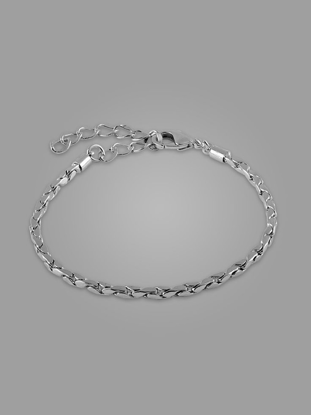 BLACK MAMBA Men Brass Rhodium-Plated Wraparound Bracelet