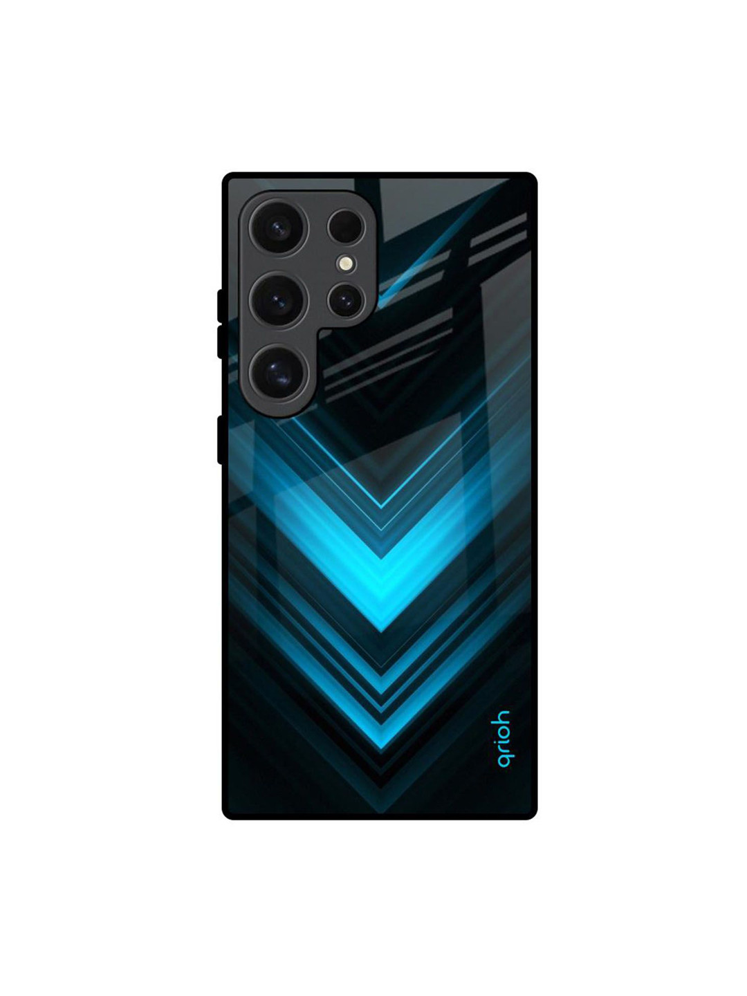 QRIOH Arrow Printed Lightweight Silicone Samsung Galaxy S24 Ultra 5G Glass Back Case