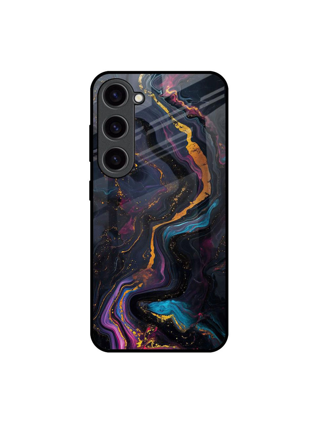 QRIOH Abstract Aura Samsung Galaxy S23 Glass Back Case Mobile Accessories