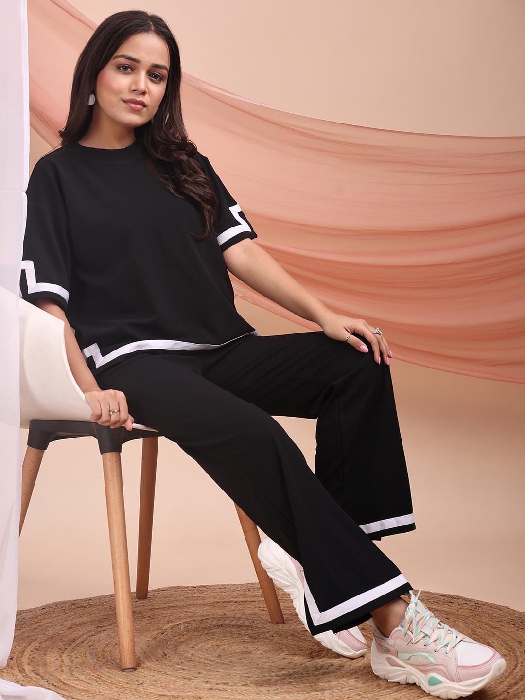 SATPURUSH Self-Design Corset Mini Co-Ords Dress With Palazzos