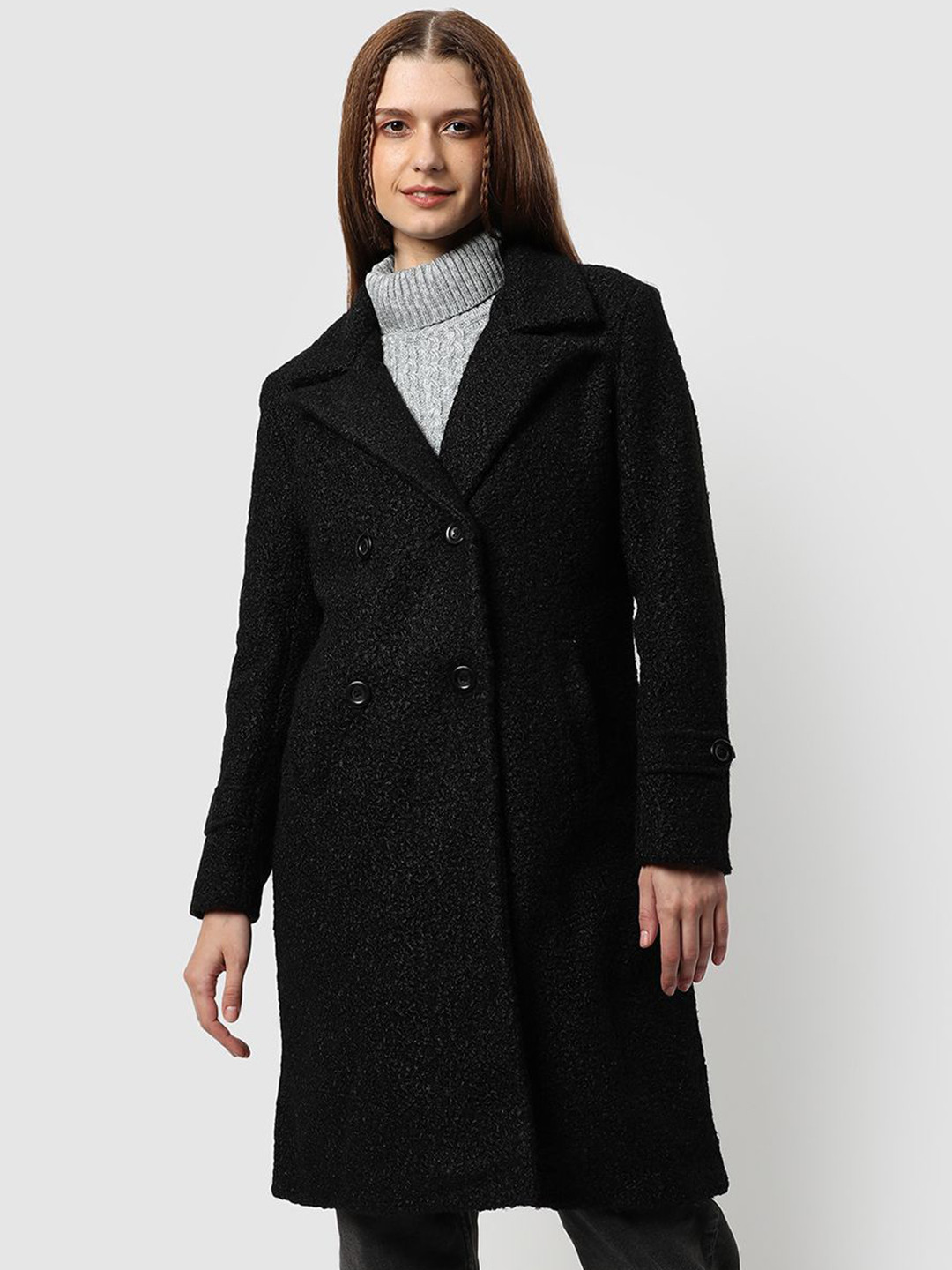 PINACOLADA Double-Breasted Long Coat.