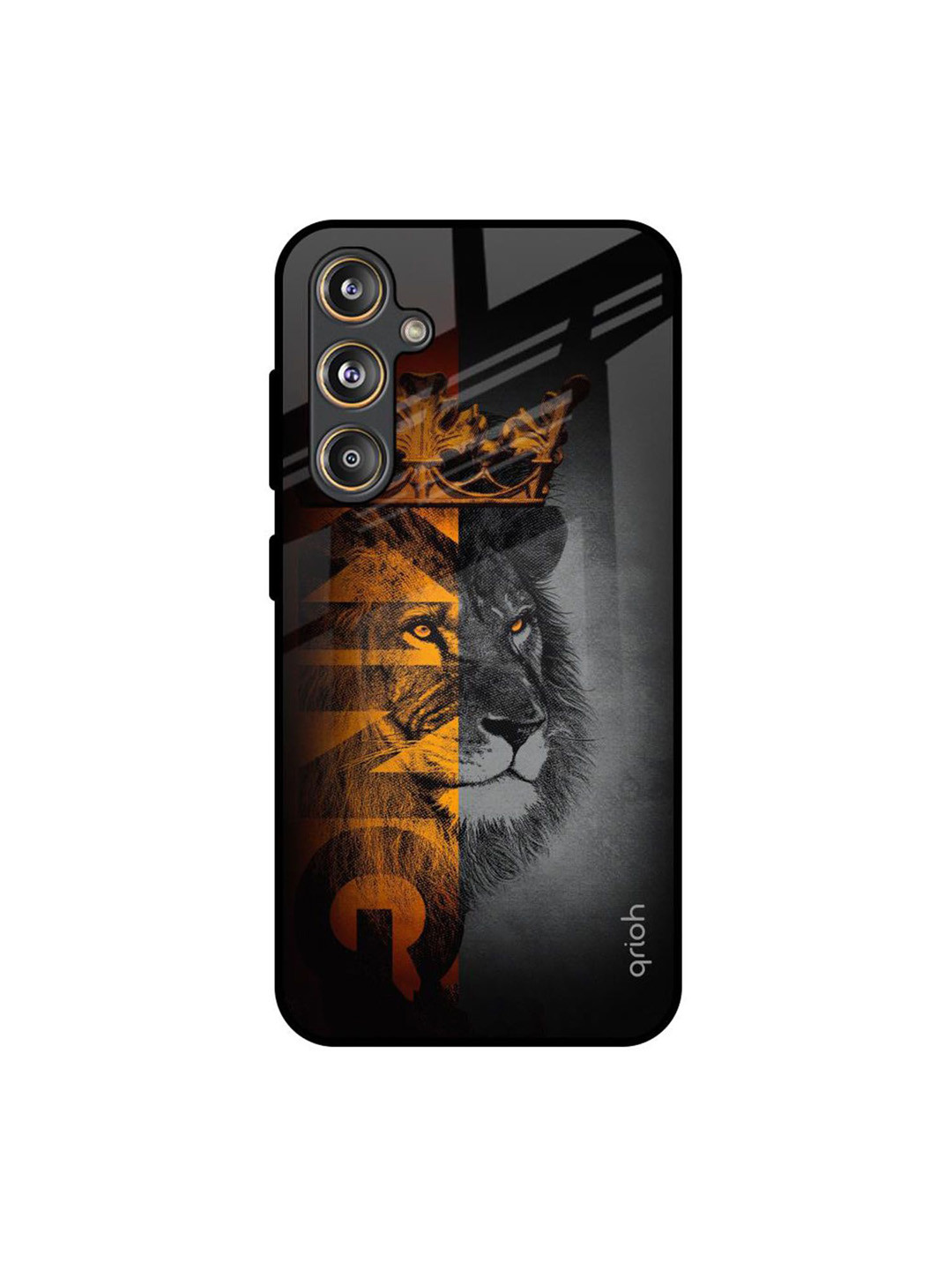 QRIOH King Of Forest Printed Samsung Galaxy M55s Glass Back Case Mobile Accessories