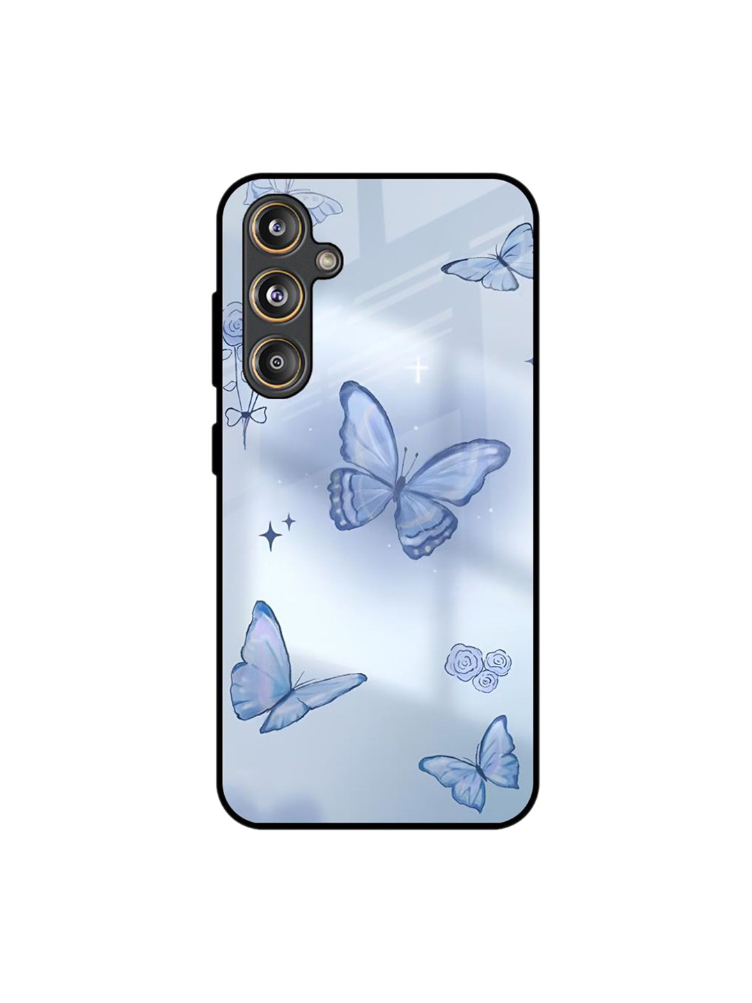 QRIOH Quirky Printed Samsung Galaxy M55s Winged Elegance Glass Back Case