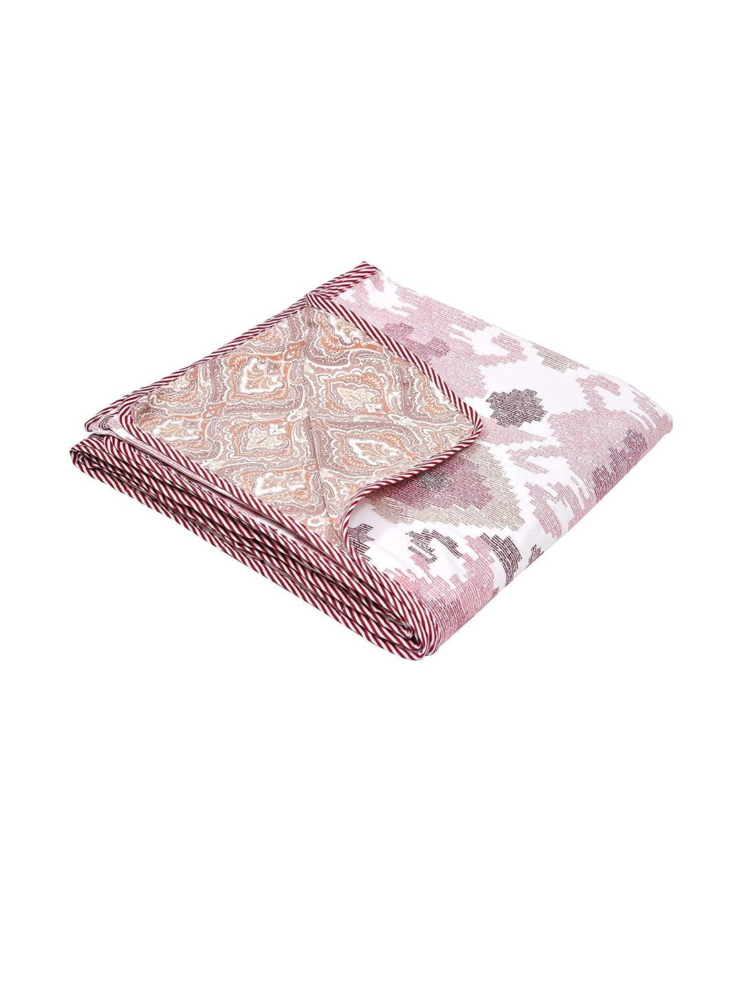 Anadhika Pink Floral AC Room Double Bed Dohar