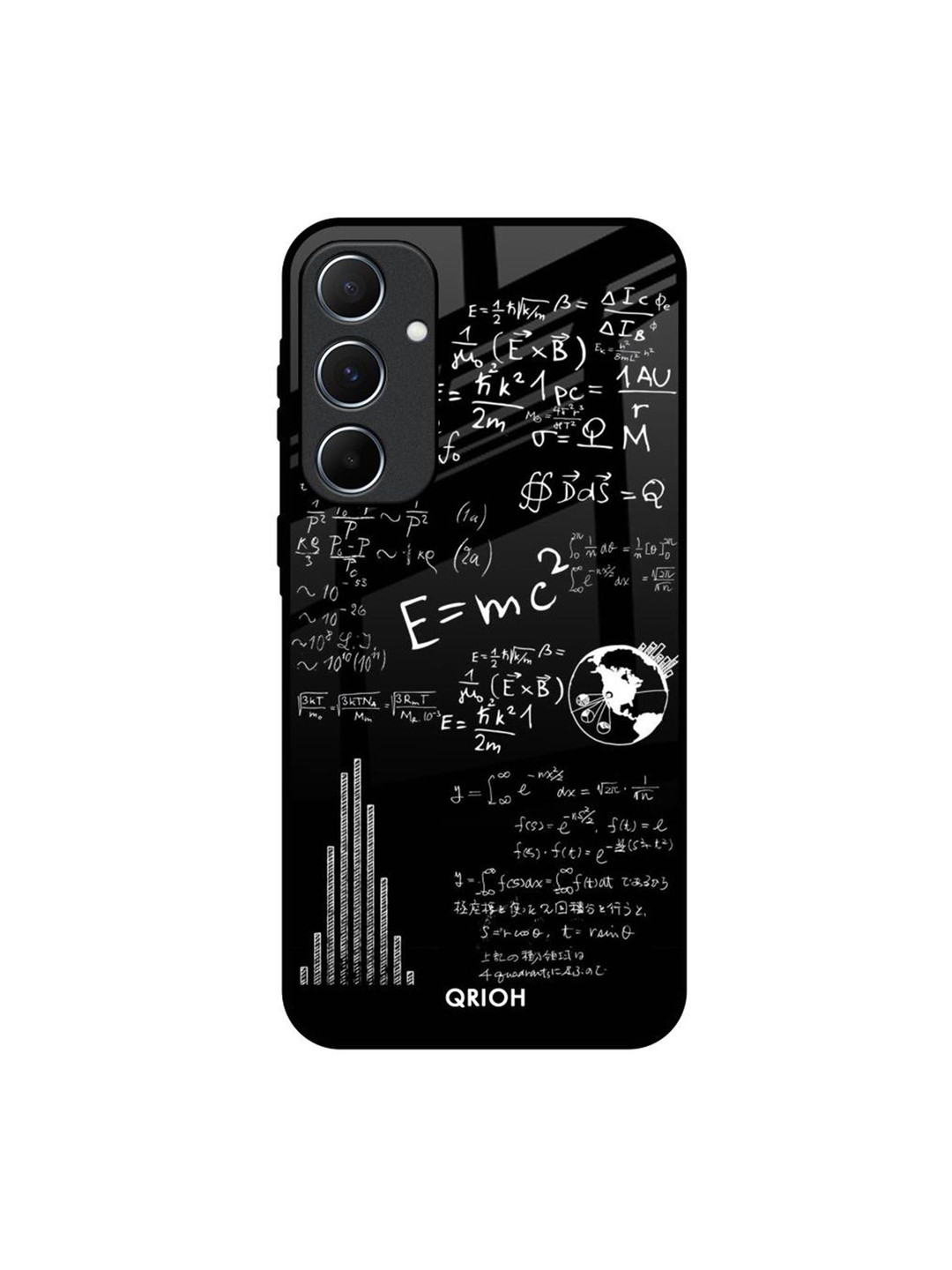 QRIOH Math Printed Samsung Galaxy A55 5G Glass Back Case Mobile Accessories