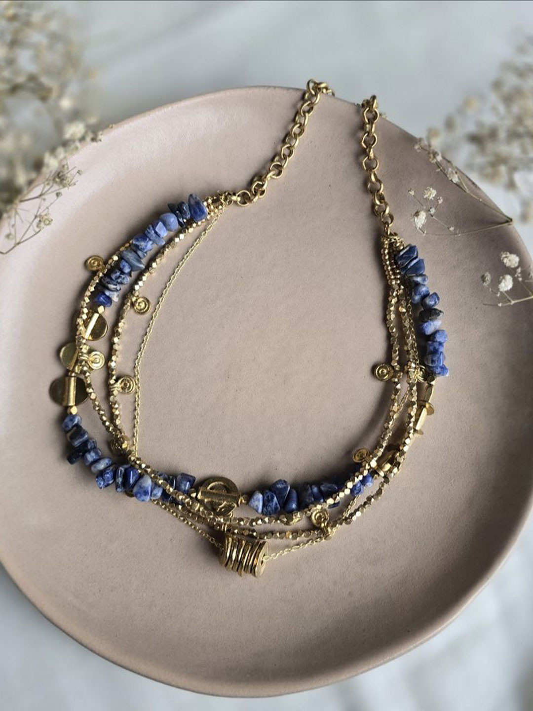 Studio Anviksha Lapis Lazuli Layered Statement Necklace