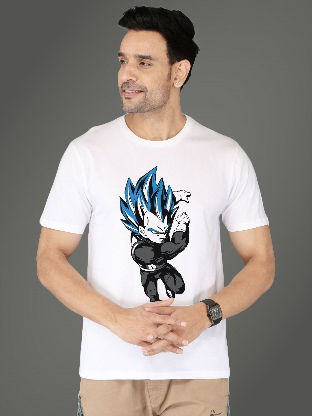 NOBLE HUSTLE Men Dragon Ball Z Graphic Printed Round Neck Cotton T-shirt