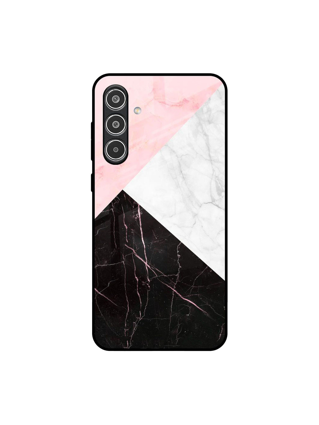 QRIOH Marble Collage Art Glass Case for Samsung Galaxy A56 5G Mobile Accessories