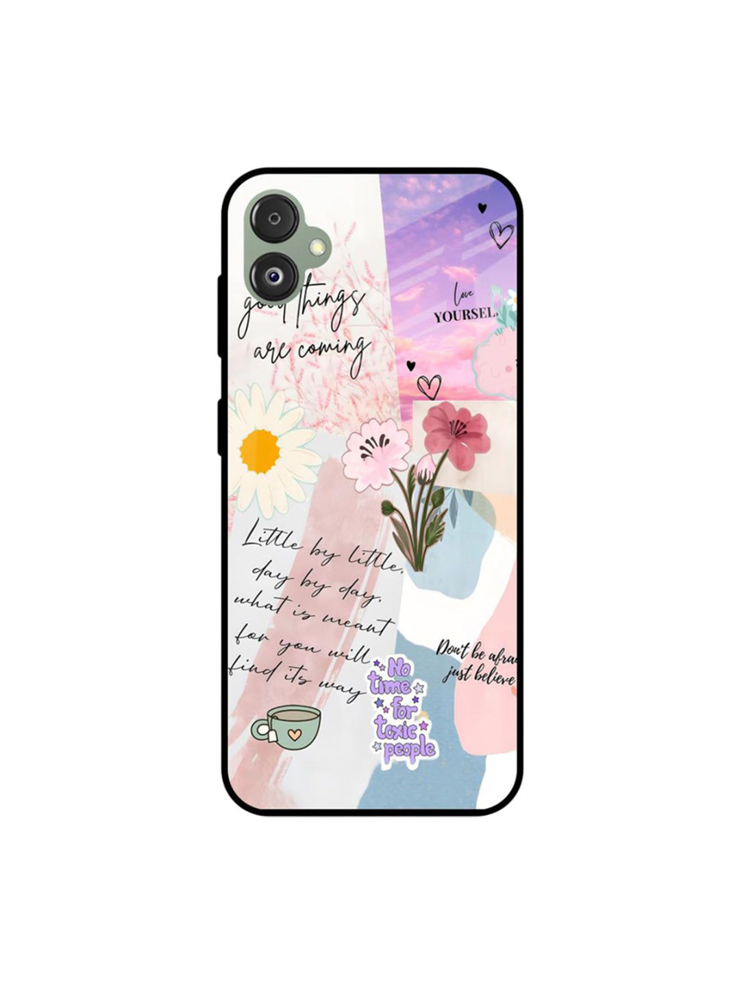 QRIOH Silicone Floral Printed Samsung Galaxy F14 5G Back Case