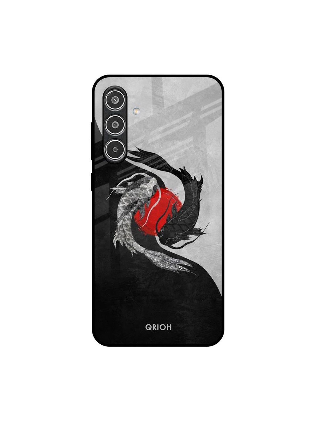 QRIOH Japanese Art Printed Lightweight Silicone Samsung Galaxy A36 5G Glass Back Case