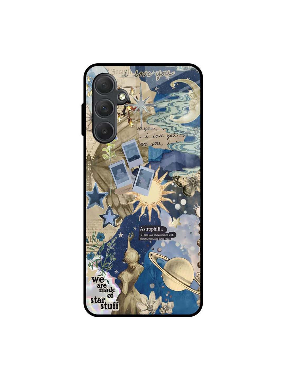 QRIOH Infinite Stardust Printed Lightweight Silicone Samsung Galaxy M54 5G Glass Back Case