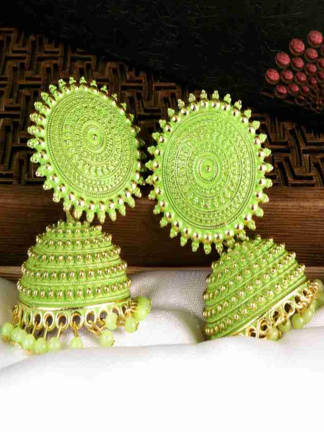 BMINO Women Green Jhumkas Earrings
