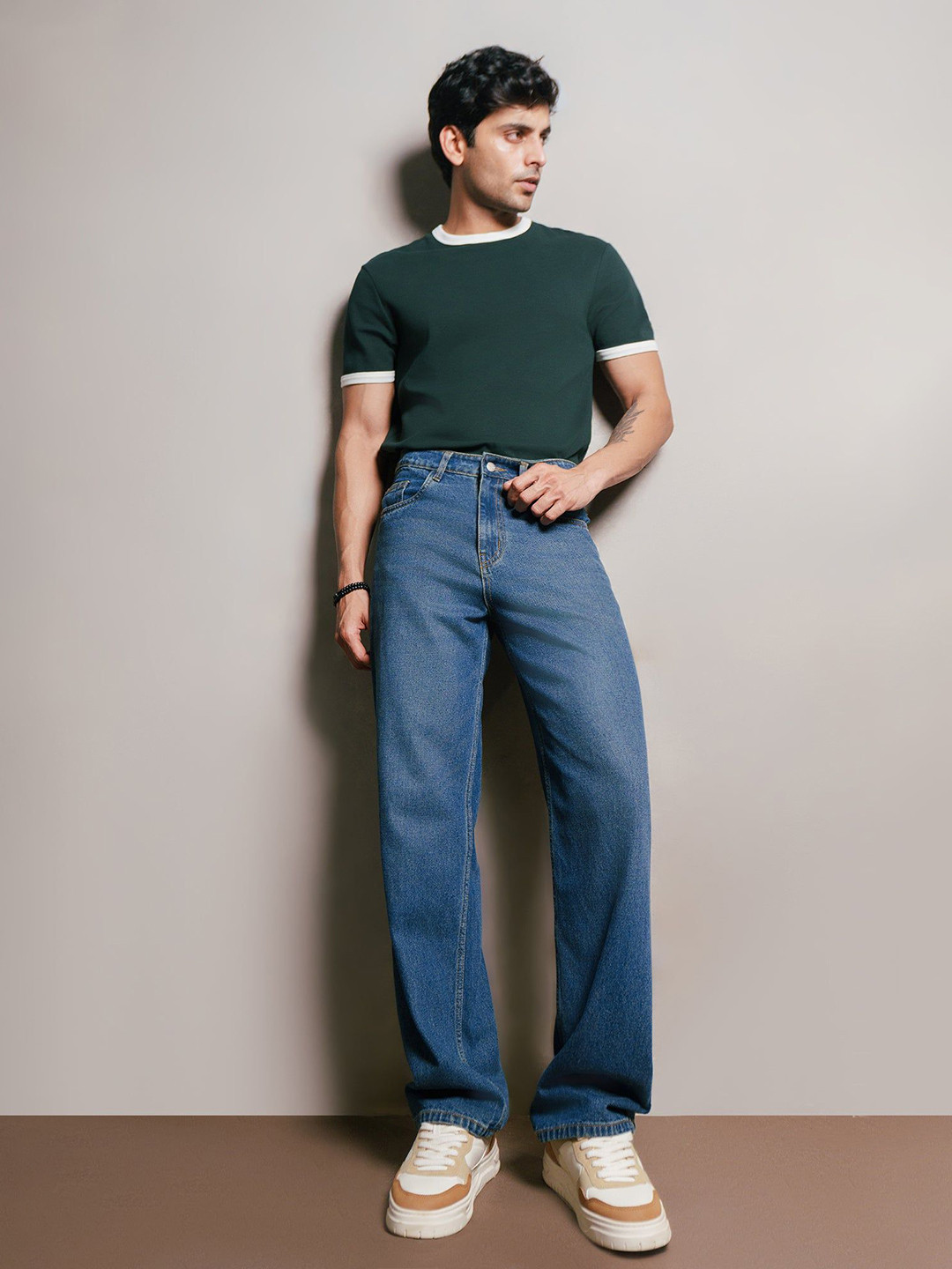 FREAKINS Tinted  Men Baggy Straight Jeans