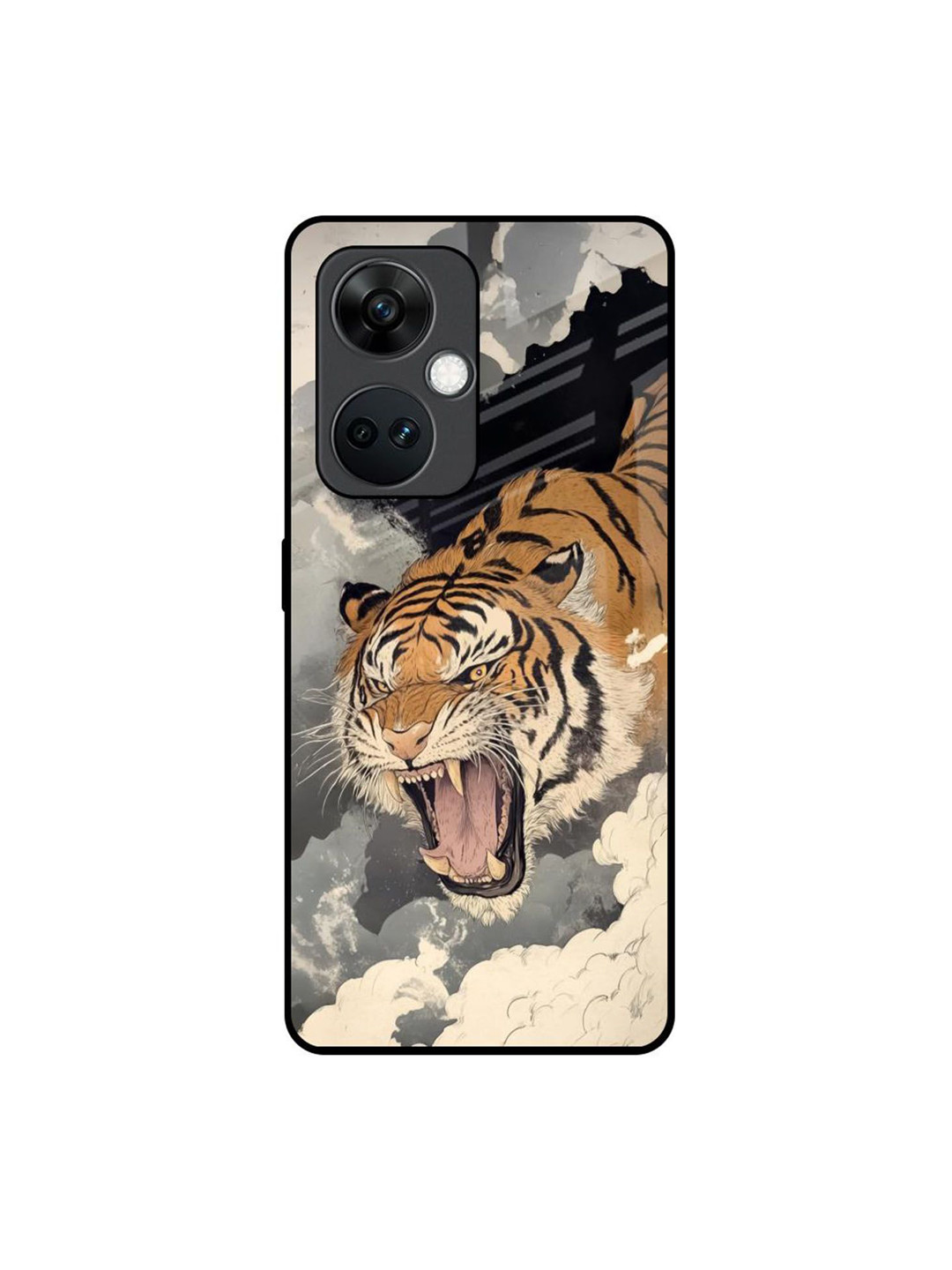 QRIOH Raging Tiger Quirky Printed OnePlus Nord CE 3 5G Silicone Back Case