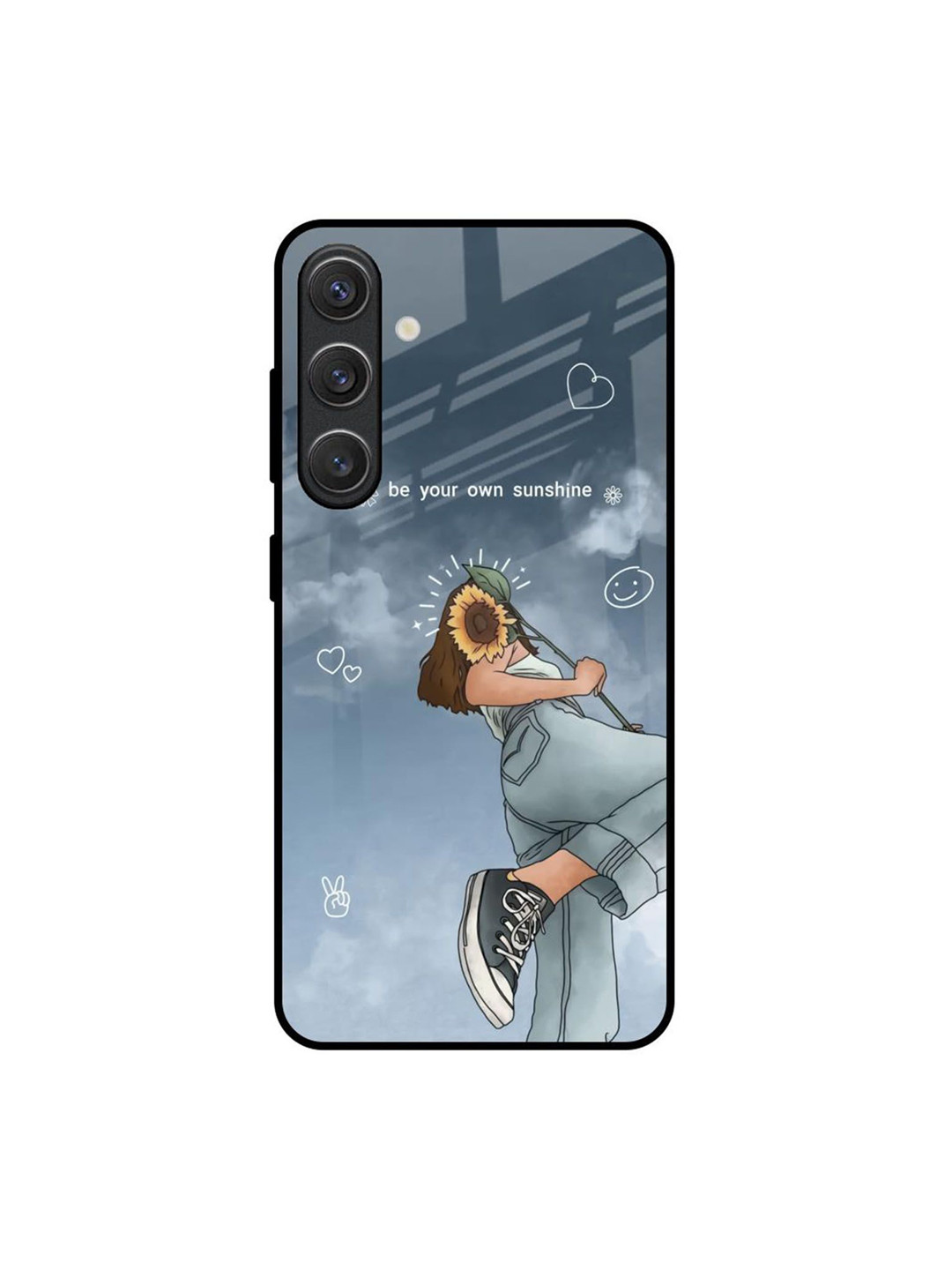 QRIOH Sunflower Printed Sleek Silicone Samsung Galaxy S25 Plus 5G Back Case