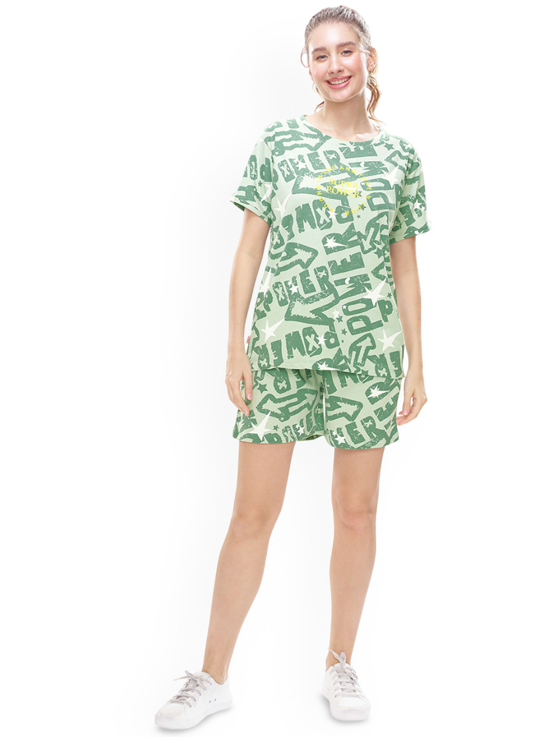 WEET Women Typography Printed Pure Cotton Co-Ords