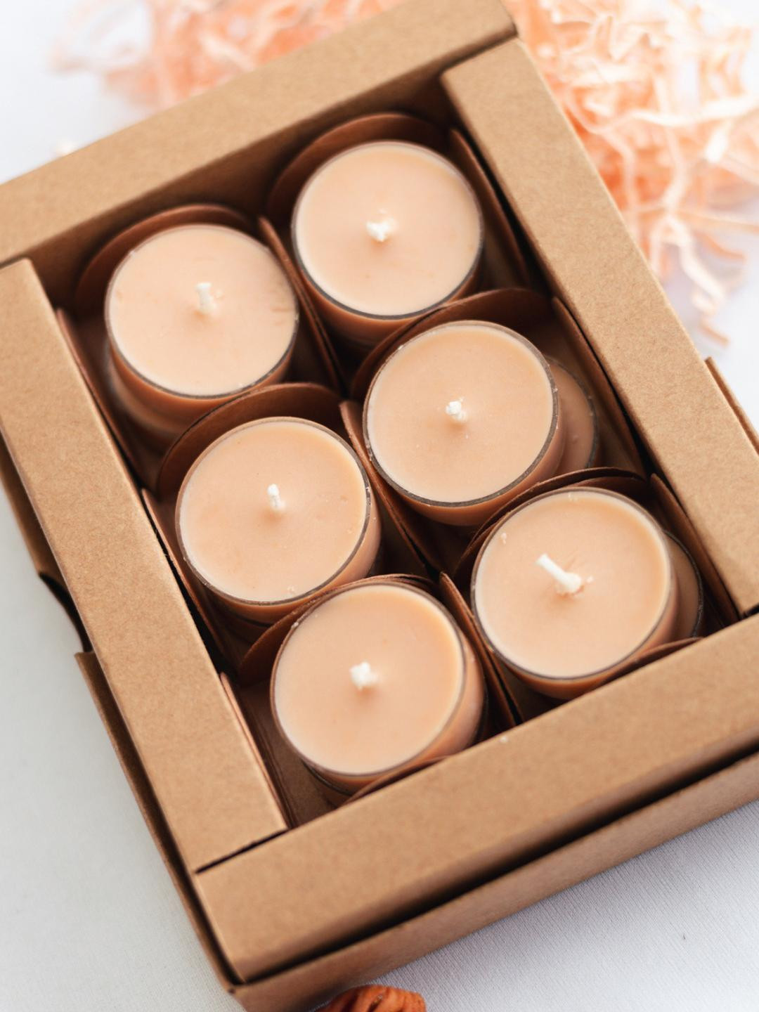 LIGHT JEWELS Ruh-E-Oud Scented Soy Wax 12Pcs Ruhe-E-Oud Solid Tea Light Candles