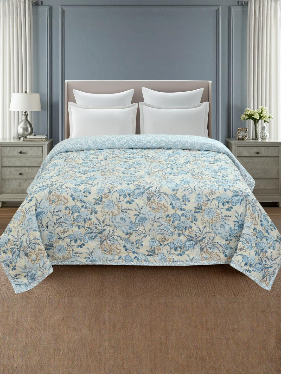 Harbell Home Floral Printed Reversible AC Comforter Quilt