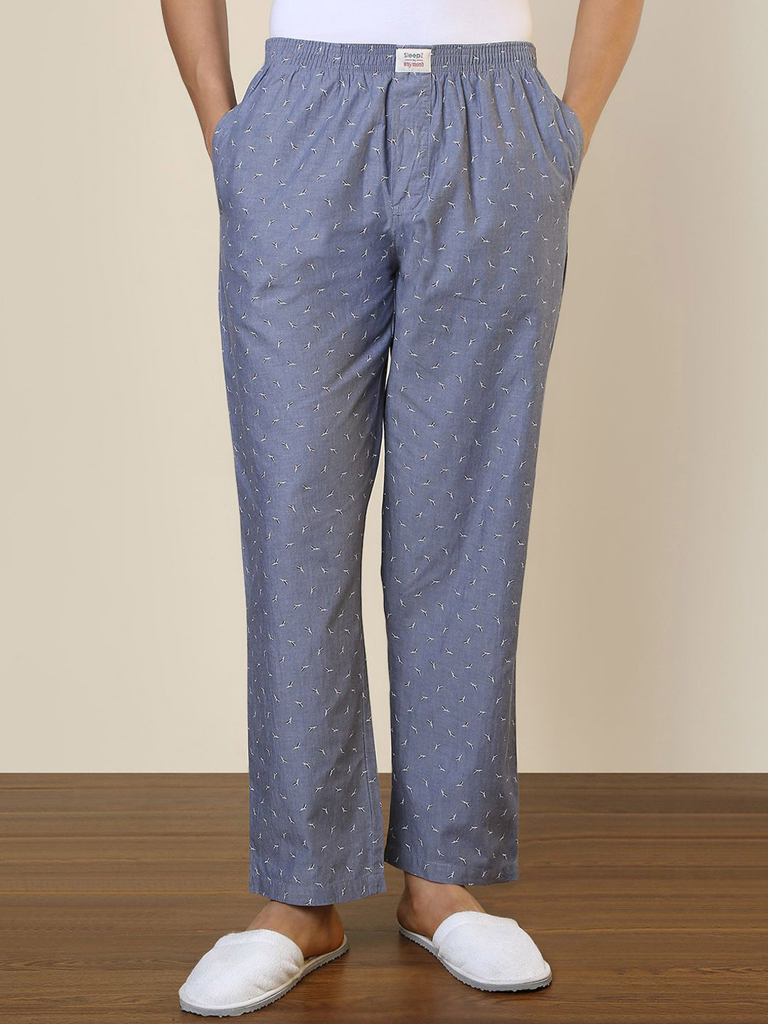 SleepZ by Raymond Printed Pure Cotton Straight-Leg Lounge Pant