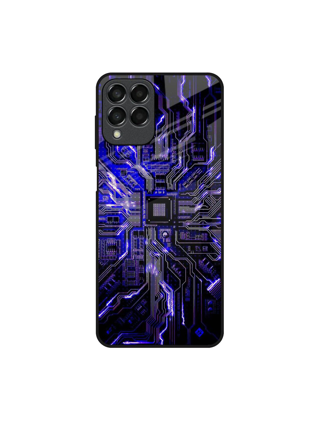 QRIOH Techno Color Pattern Samsung Galaxy M53 5G Glass Back Case Mobile Accessories