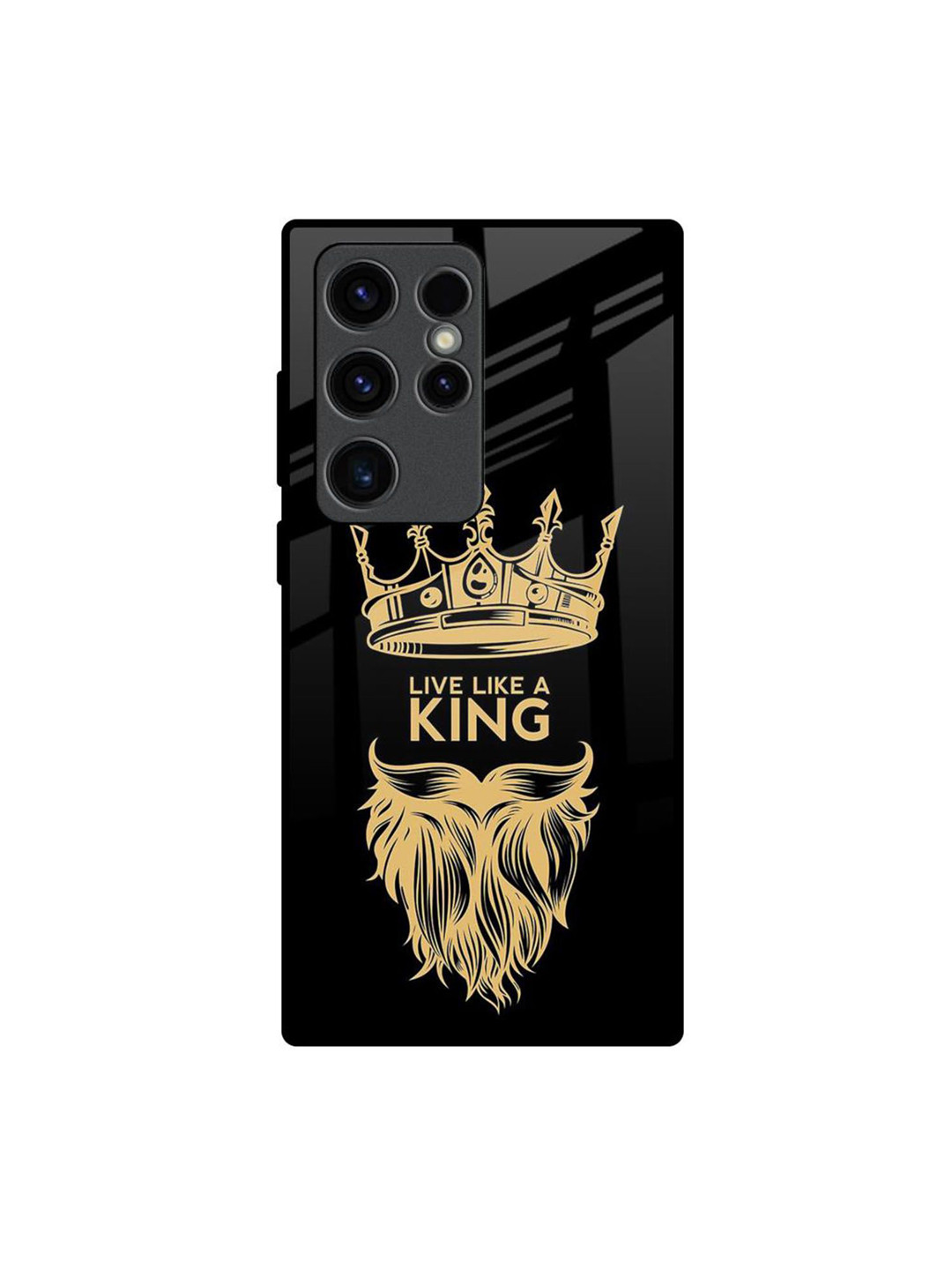 QRIOH King Life Typography Printed Samsung Galaxy S23 Ultra 5G Glass Back Case