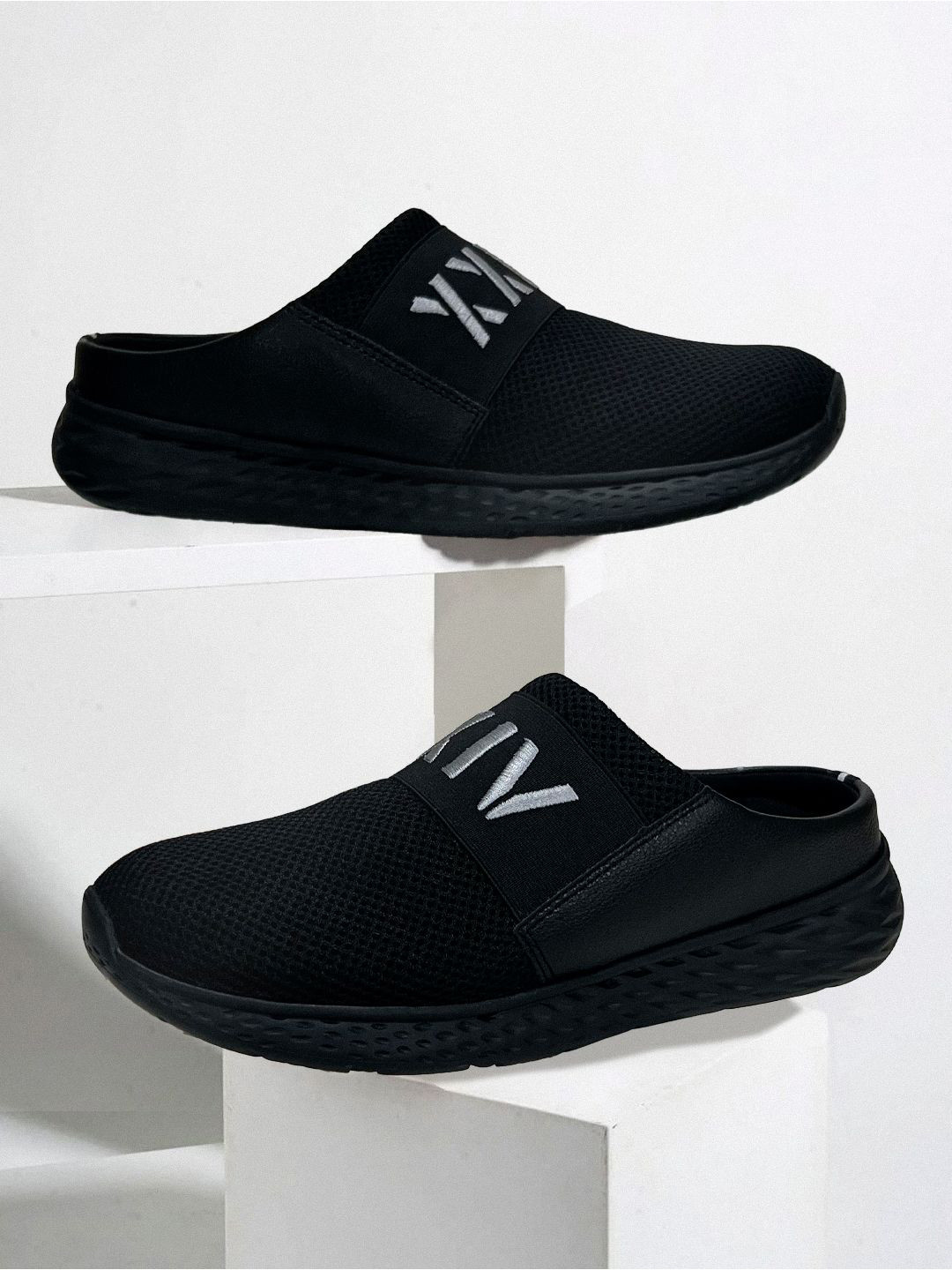 KazarMax Premium Men Solid Black Mule Casual Shoes