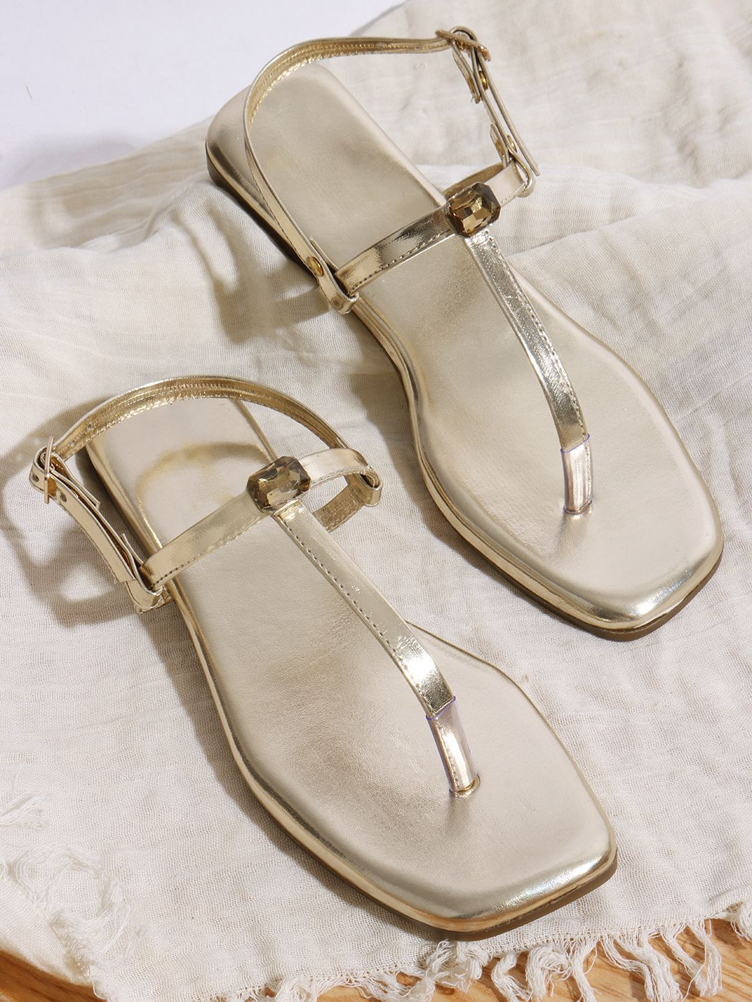 Try Me Women T-Strap Open Toe Flats