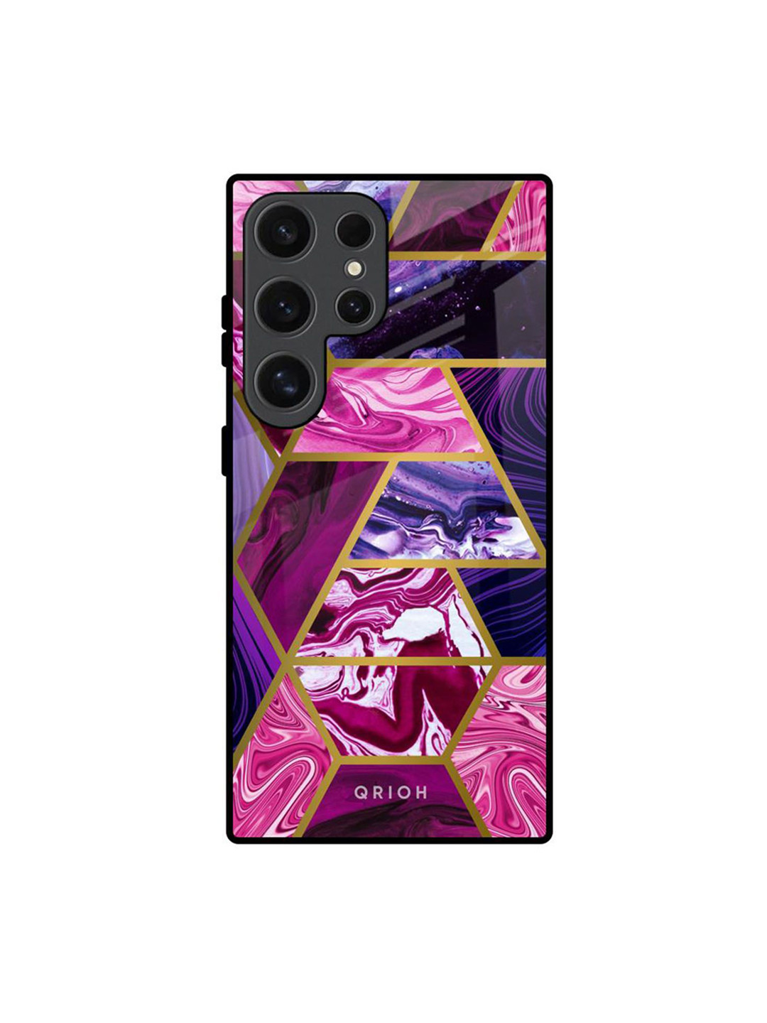 QRIOH Geometric Marble Printed Lightweight Silicone Samsung Galaxy S24 Ultra 5G Back Case