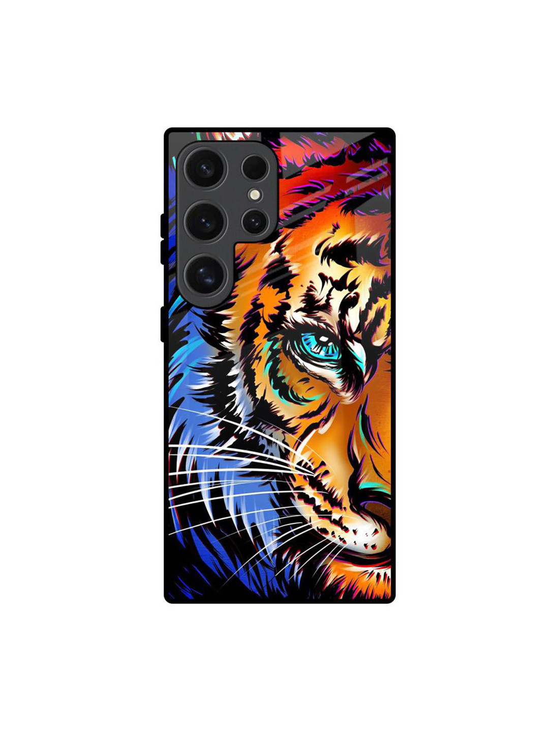 QRIOH Beast Tiger Quirky Printed Samsung Galaxy S24 Ultra 5G Glass Back Case