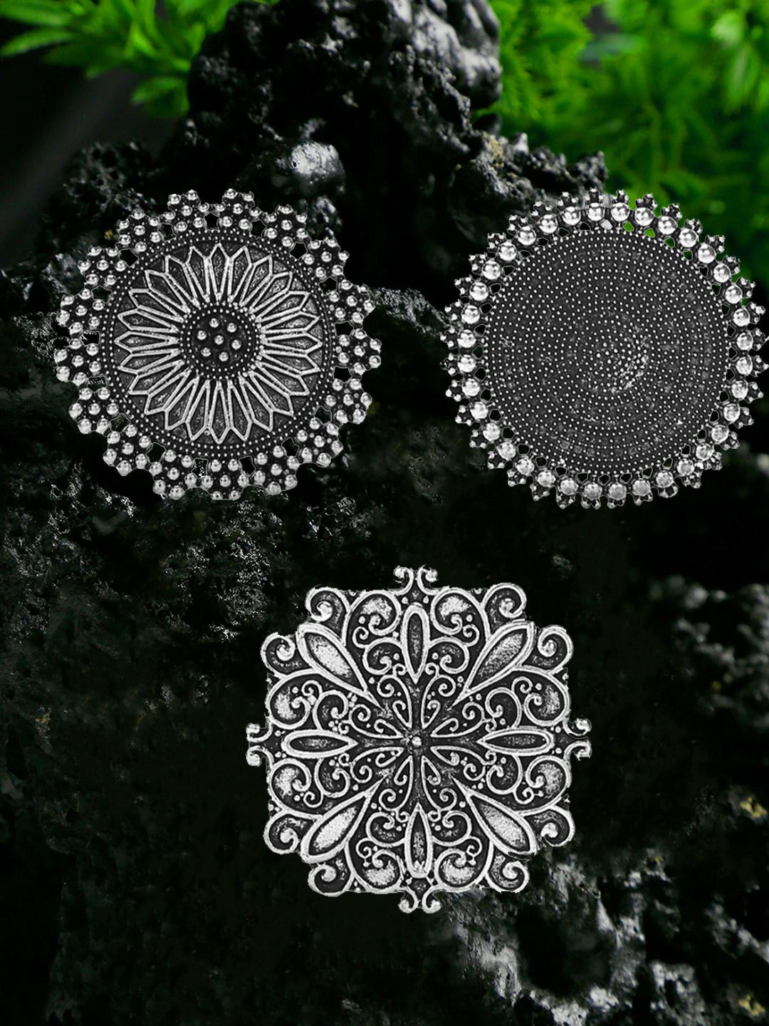 Shayna Set of 3 Silver-Plated Ring