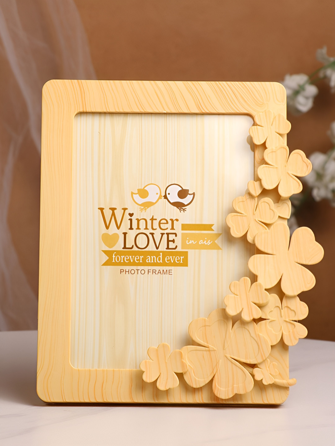Art Street Beige Floral Table Photo Frame