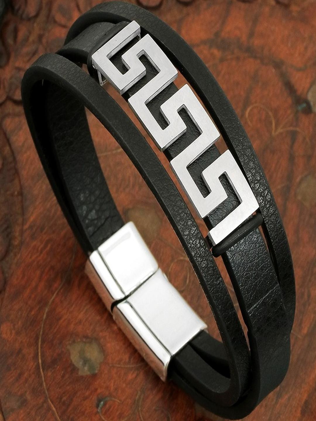 Vientiq Silver Leather Bracelet