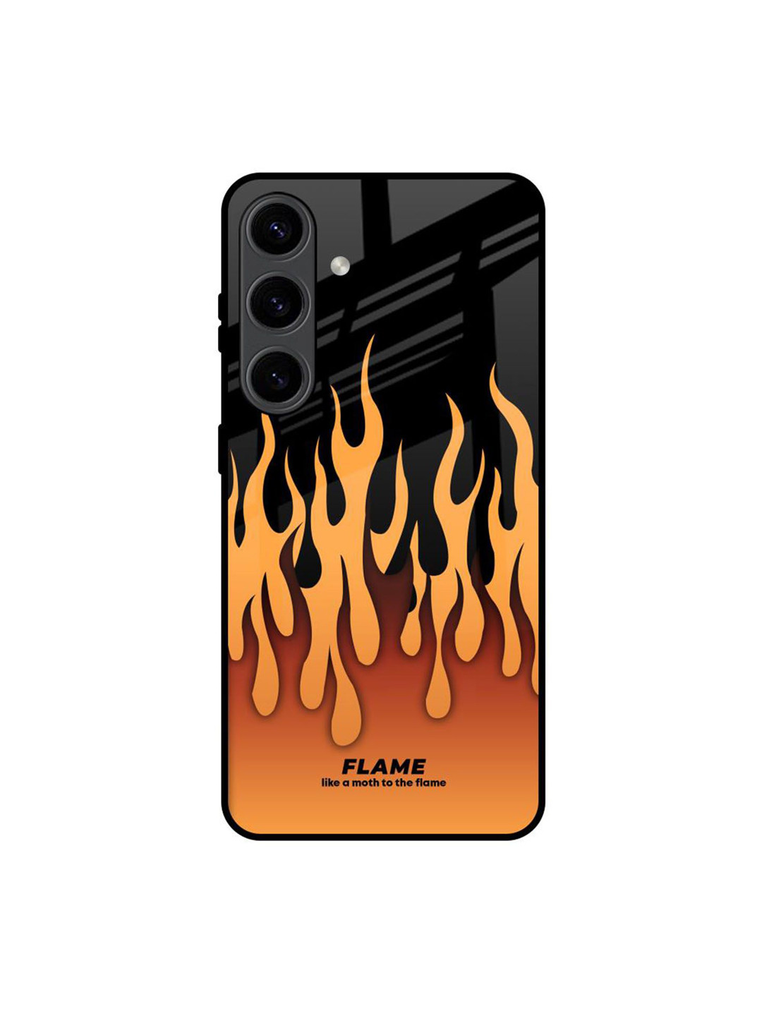 QRIOH Fire Flame Printed Samsung Galaxy S24 5G Silicone Back Case Mobile Accessories