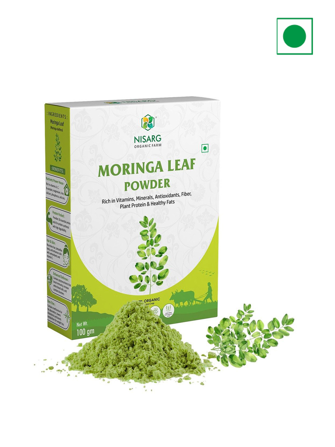 NISARG ORGANIC FARM Moringa Leaf Powder - 100 g