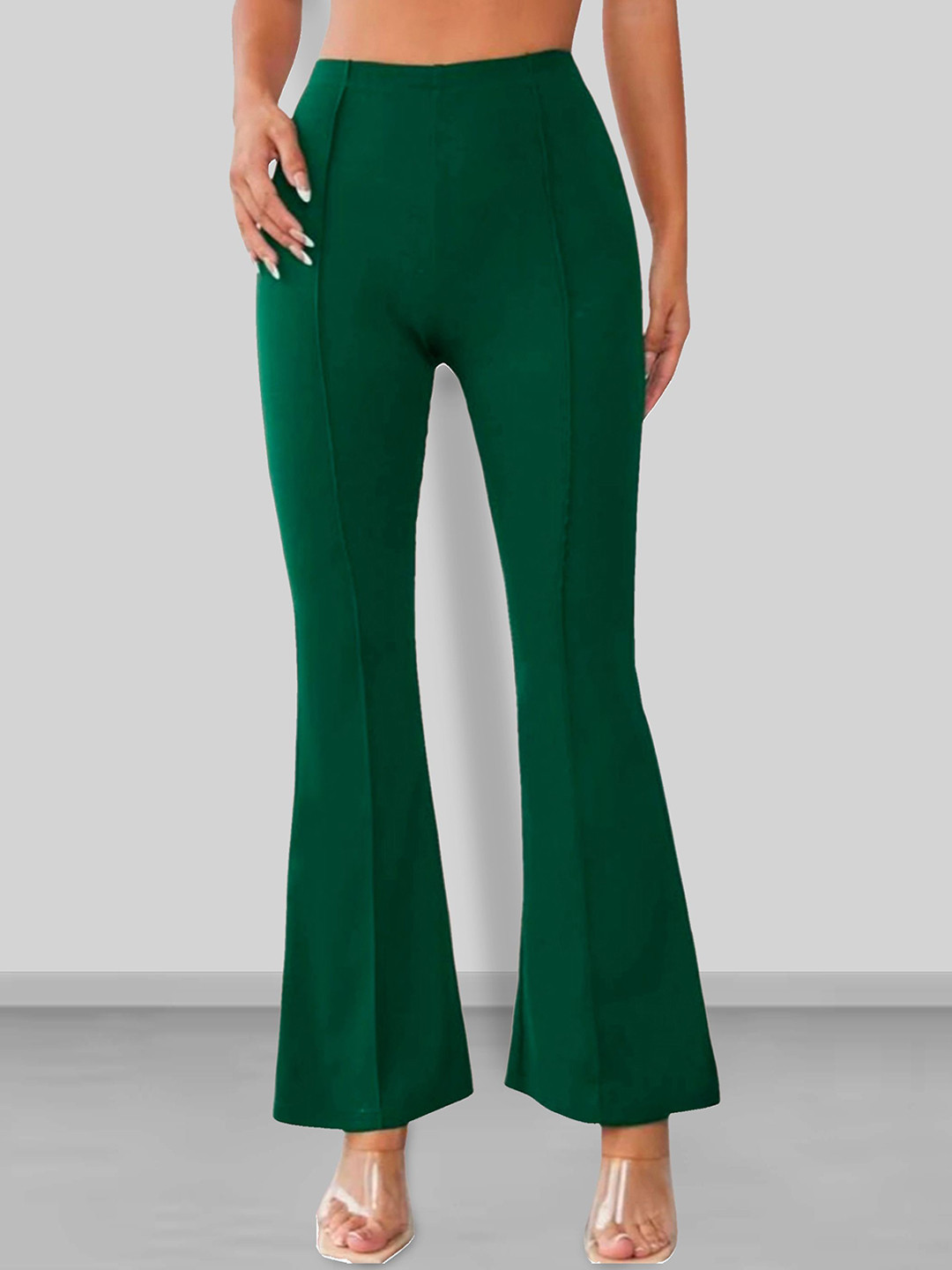 Dream Beauty Fashion Dhoni Women Bootcut Easy Wash Pleated Trousers