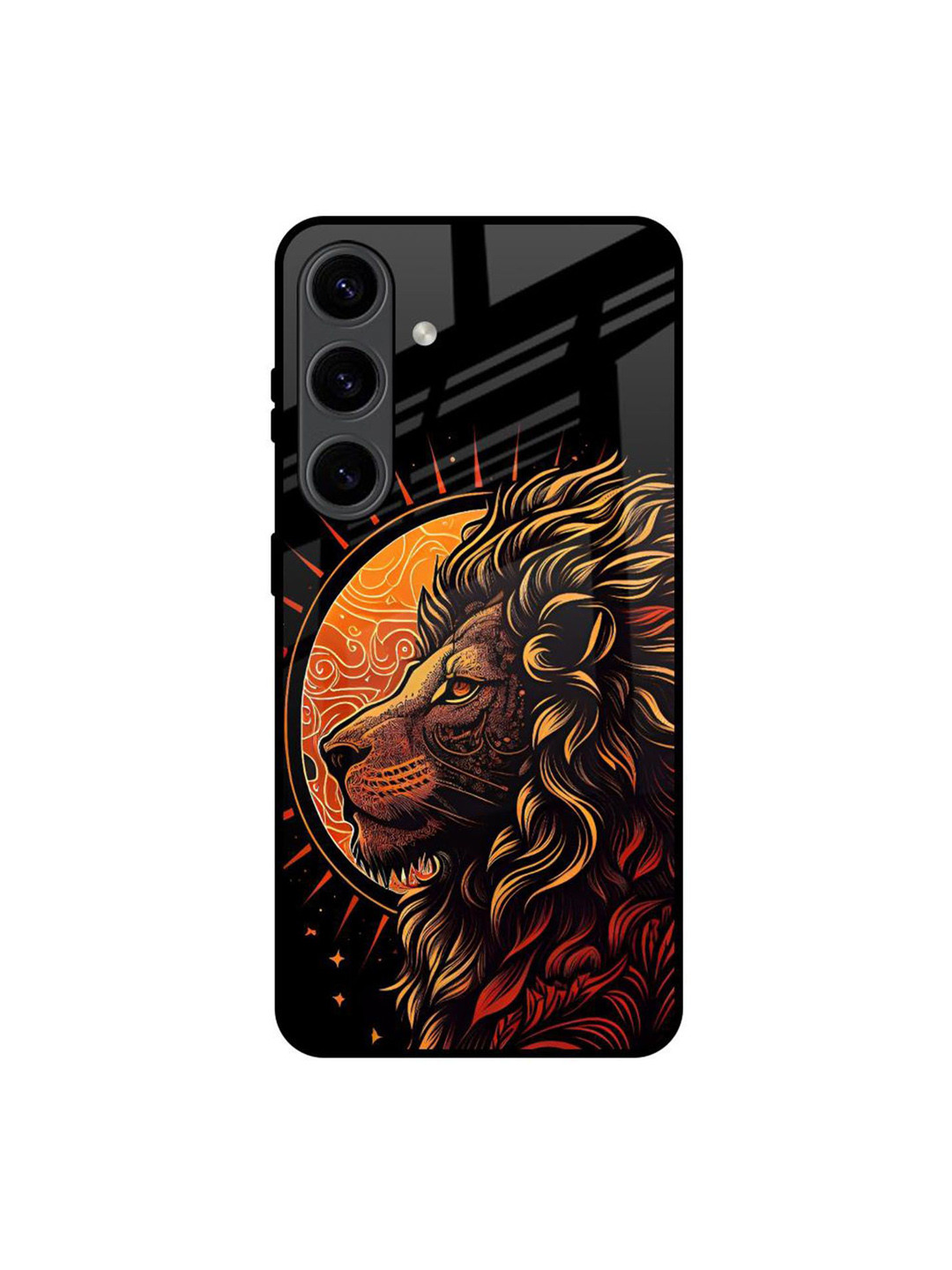 QRIOH Sun Faced Lion Printed Sleek & Lightweight Silicone Samsung Galaxy S24 5G Back Case