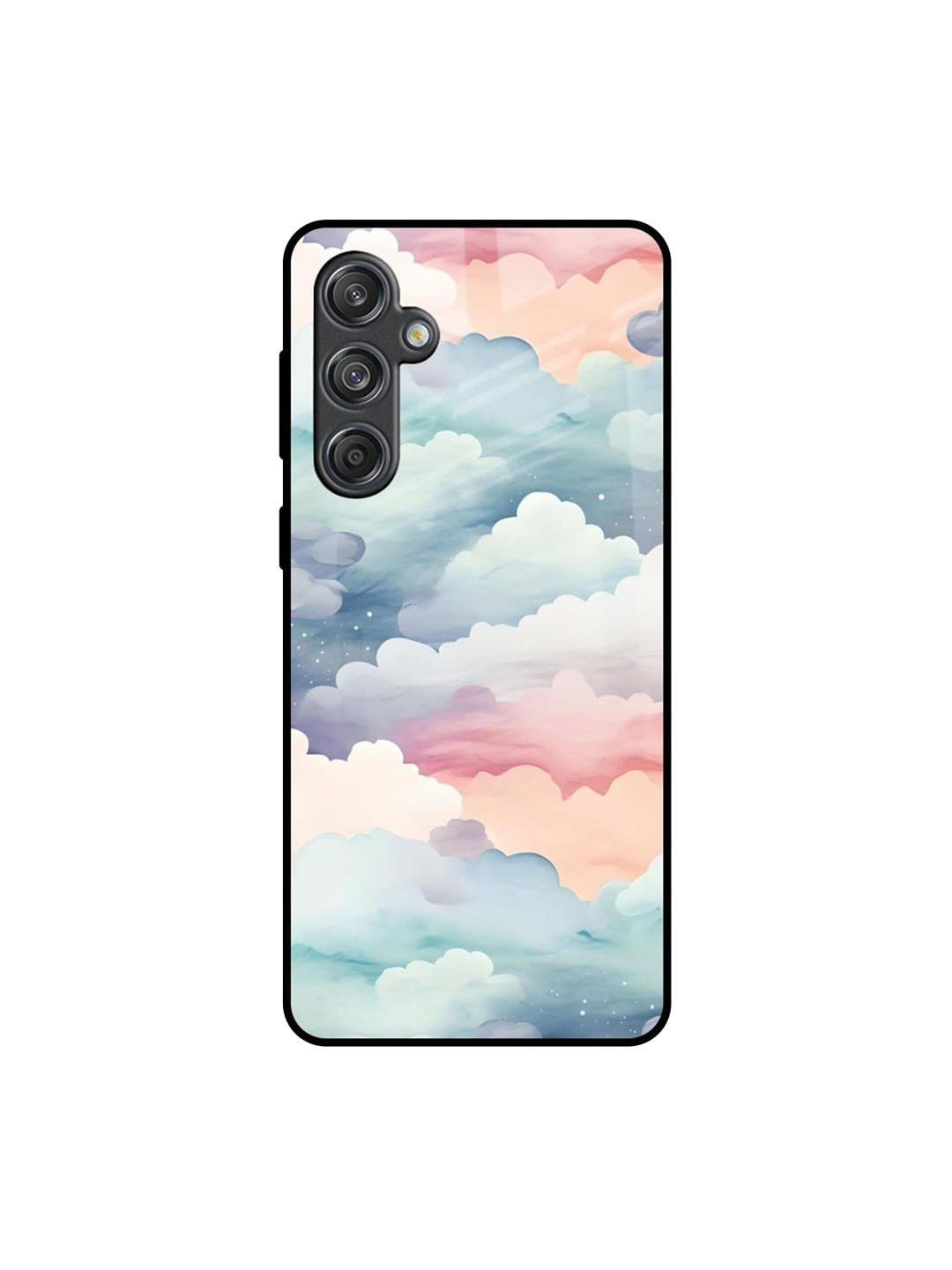 QRIOH Starry Cloud Quirky Printed Samsung Galaxy M55 5G Glass Back Case