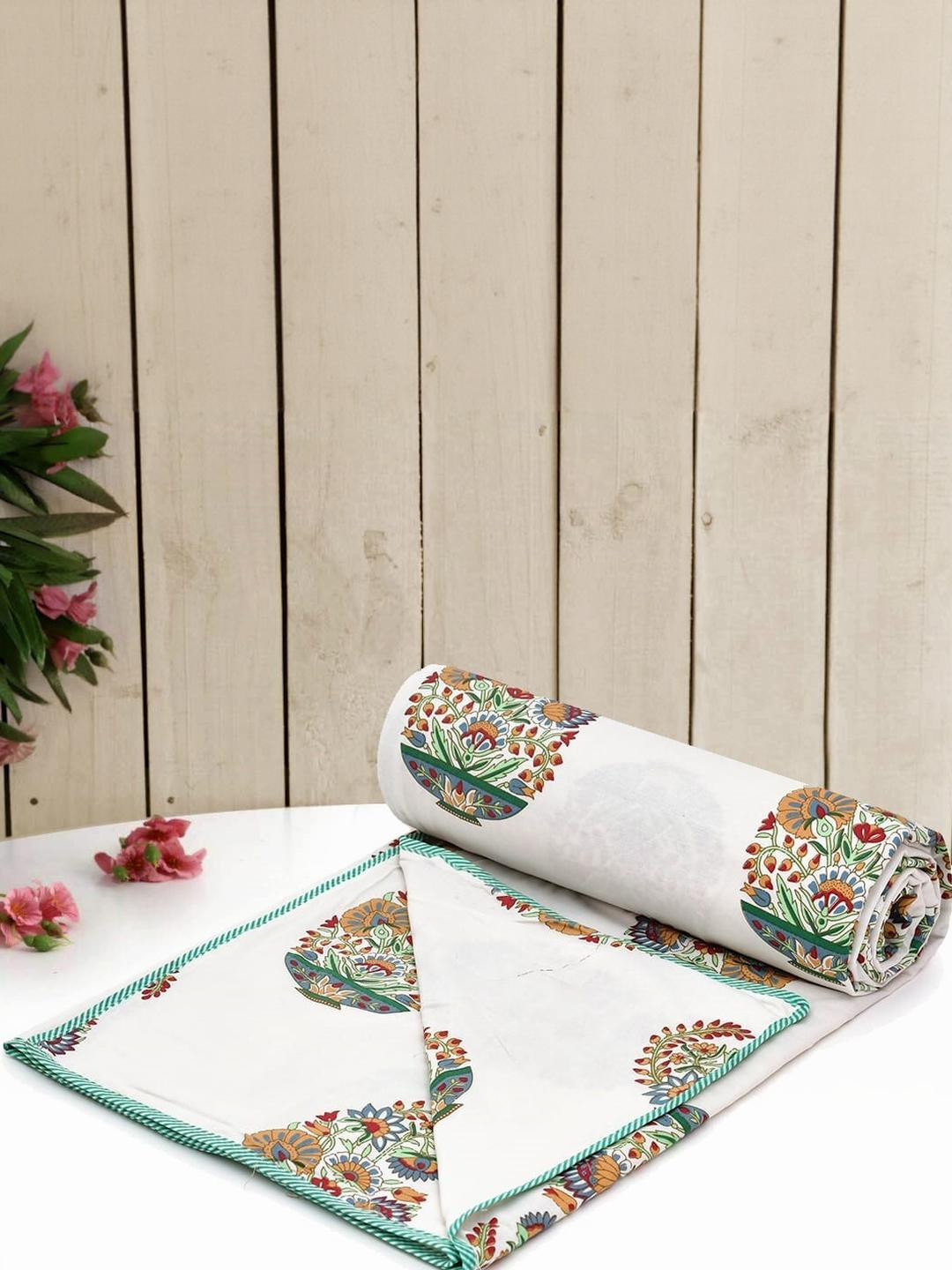 Anadhika Multi Floral AC Room Double Bed Dohar