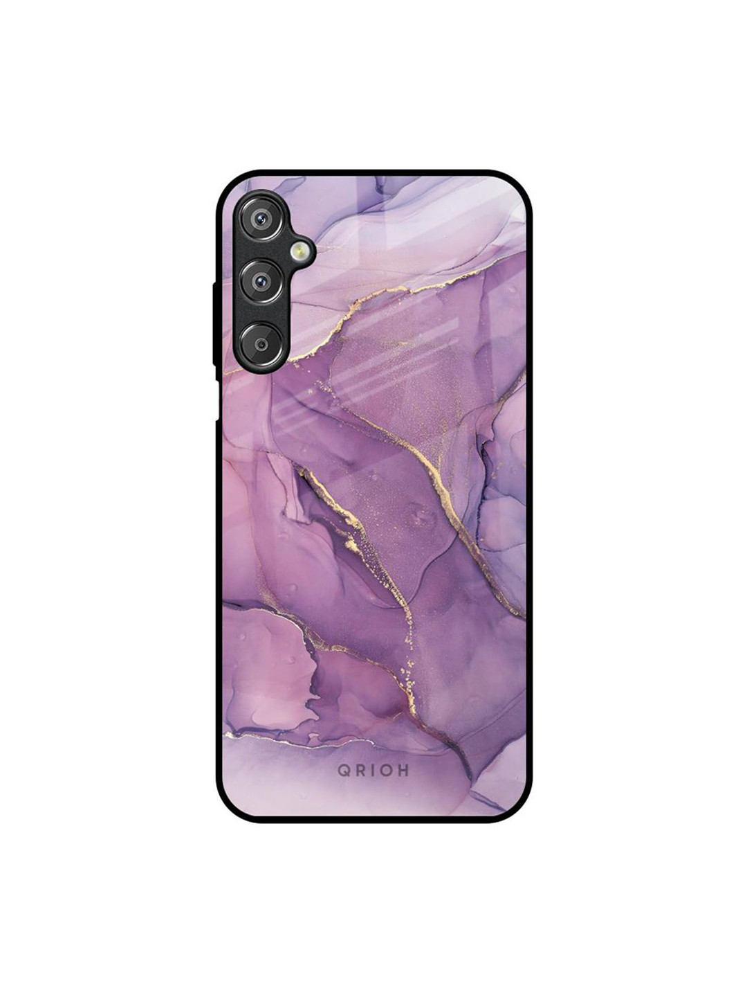 QRIOH Purple Gold  Samsung Galaxy F15 5G Glass Back Case Mobile Accessories