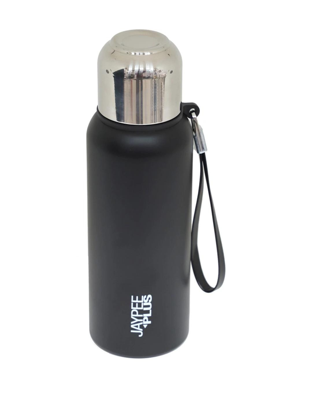 JAYPEE PLUS Quebec Black Stainless Steel Hot & Cold Water Bottle 700ml