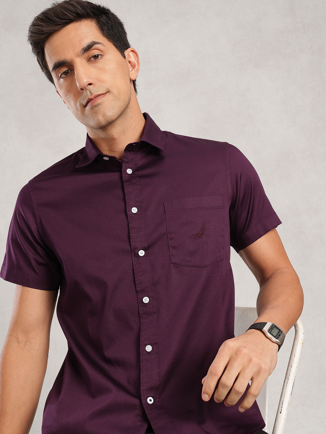 Nautica Men Premium Slim Fit Casual Shirt