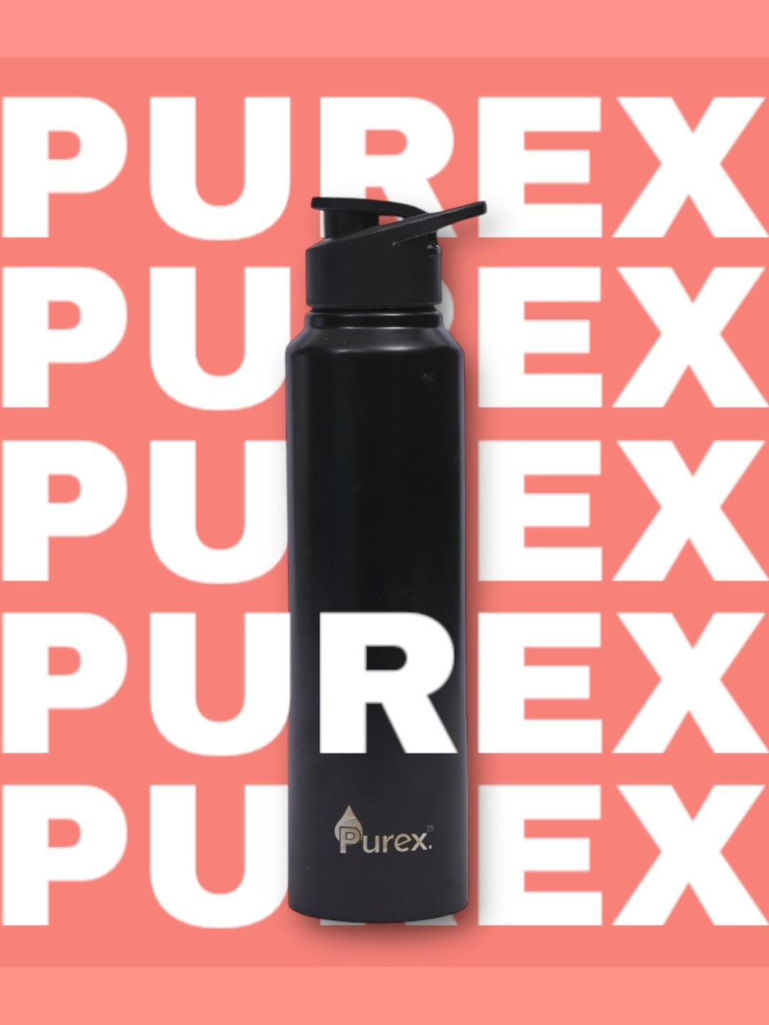 Purex Black Stainless Steel  Water Bottle
