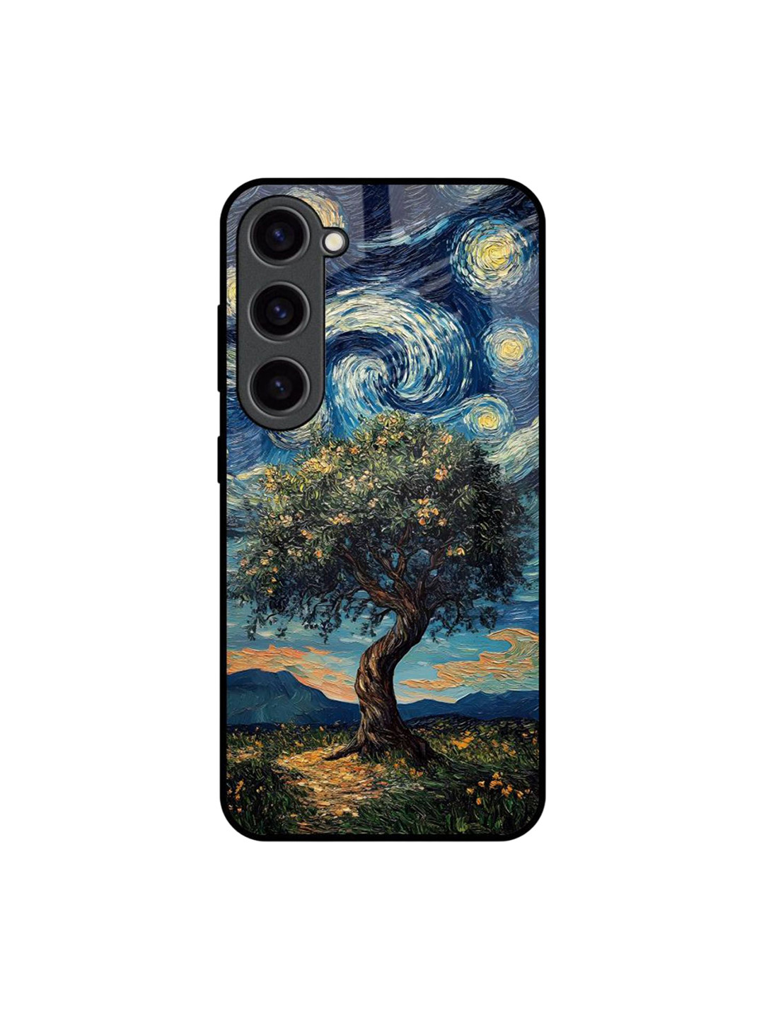 QRIOH Forest Breath Printed Samsung Galaxy S23 Glass Back Case Mobile Accessories