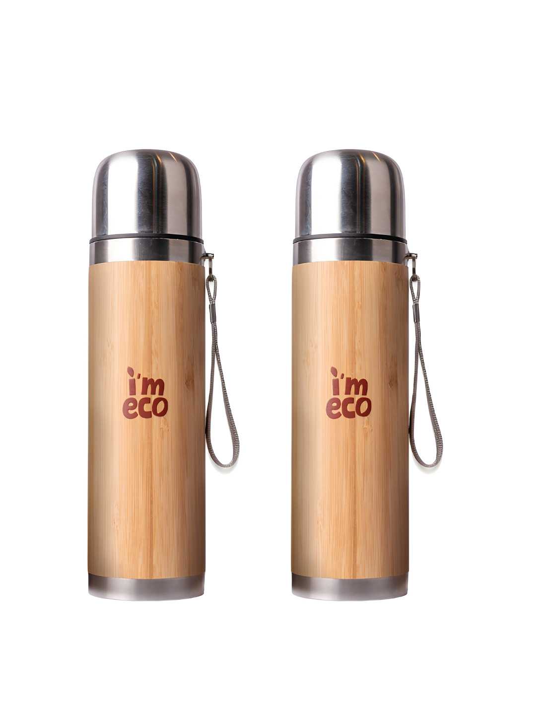 IMECO Beige 2 Pieces Stainless Steel Single Wall Vacuum Water Flask 500ml