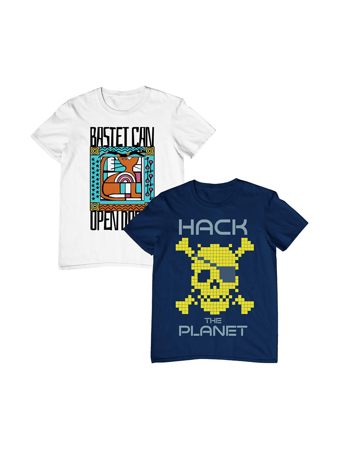 TeeSlix Kids Pack of 2 Graphic Printed Cotton T-shirts