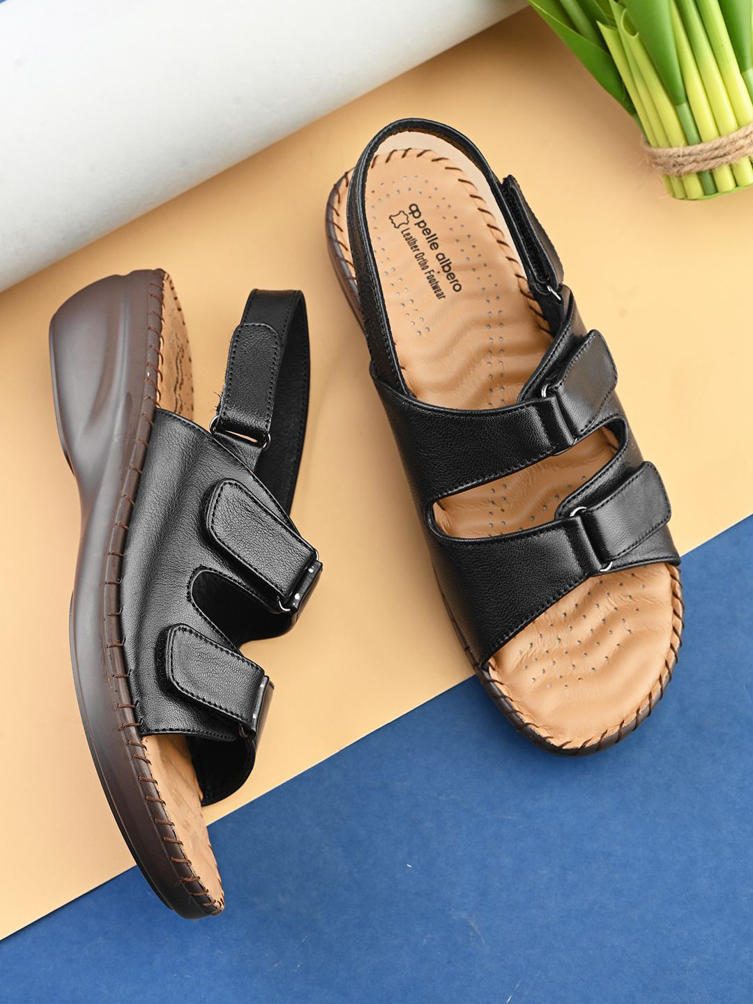 pelle albero Women Leather Orthopedic Comfort Sandals