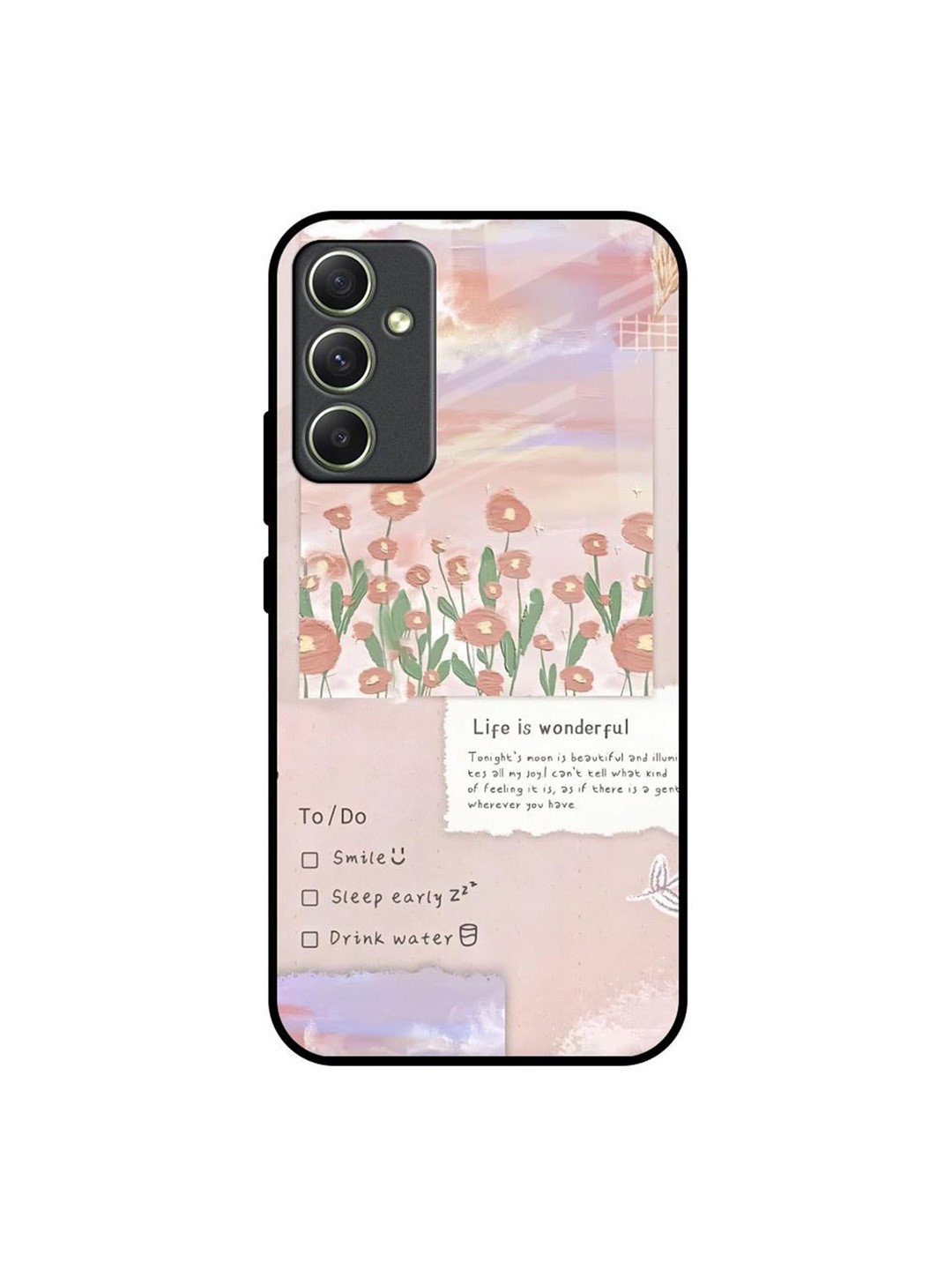 QRIOH Petal Drea Samsung Galaxy A34 5G Glass Back Case Mobile Accessories