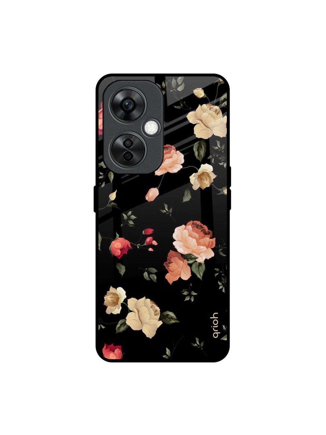 QRIOH Spring Floral Printed OnePlus Nord CE 3 Lite 5G Glass Back Case Mobile Accessories