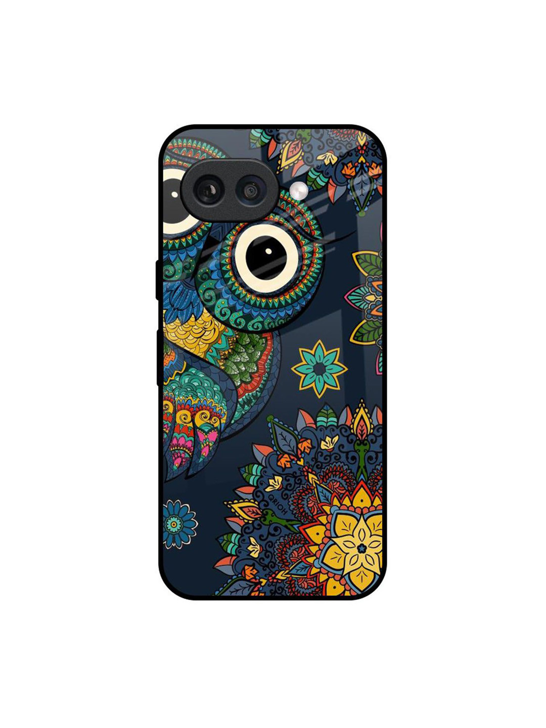 QRIOH Owl Art Quirky Printed Google Pixel 9A Glass Back Case