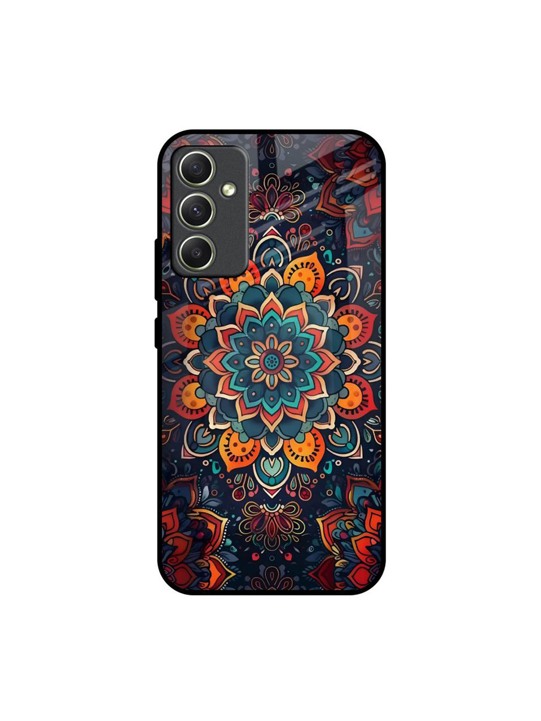 QRIOH Boho Orbit Printed Sleek & Lightweight Silicone Samsung Galaxy A34 5G Glass BackCase